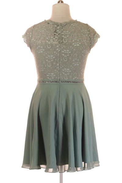 Swing Elegantní Krajkové Šaty s Rozšířenou Sukní z Polyesteru