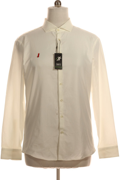 Pánská Košile Jednobarevná Bílá Jake*s Vel. 43/44