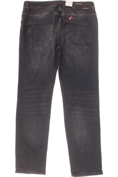 REVIEW Pánské rovné džíny tmavě šedé, pružné, celoroční