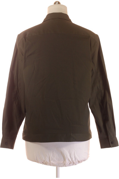 Přechodová bunda MANGO pro muže, lehká, černá, hladká, polyester