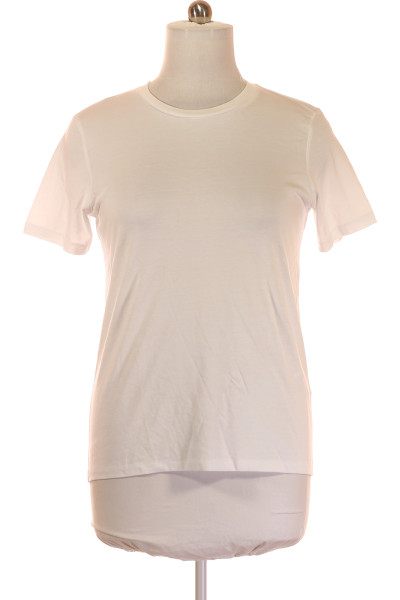 SELECTED Bavlněné Dámské Basic Tričko Bílé Slim Fit Pro Každodenní Nošení