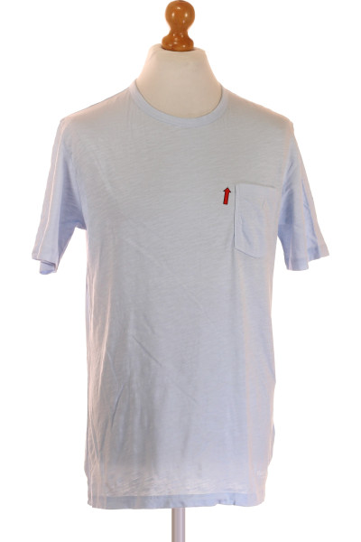 Bavlněné Pánské Basic tričko Marc O´Polo s kapsou, světle modré