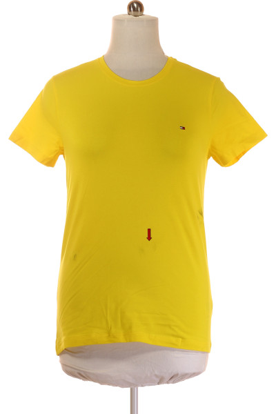 Jednoduché Dámské Tričko Žluté TOMMY HILFIGER Vel. L