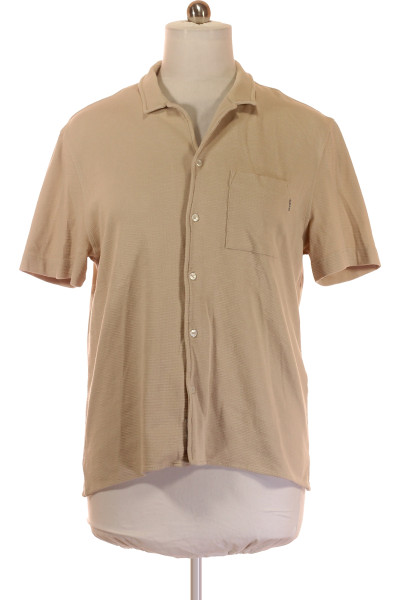 Pánská Košile Jednobarevná Béžová S.OLIVER Vel. XL