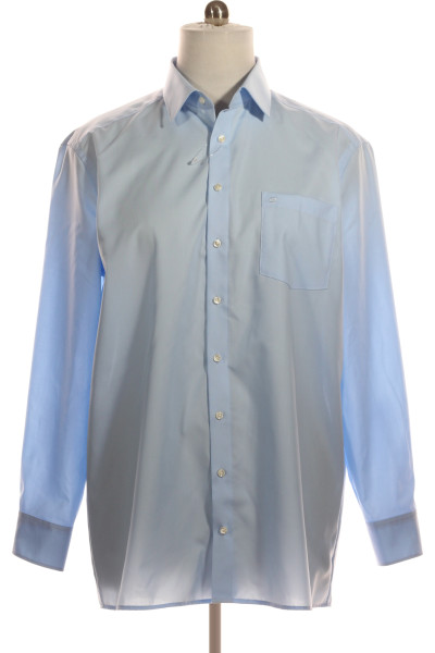 Pánská Košile Jednobarevná Modrá Vel. 45