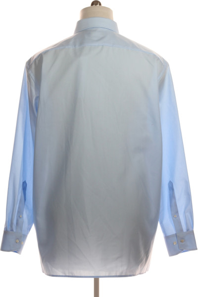 Pánská Košile Jednobarevná Modrá Vel. 45