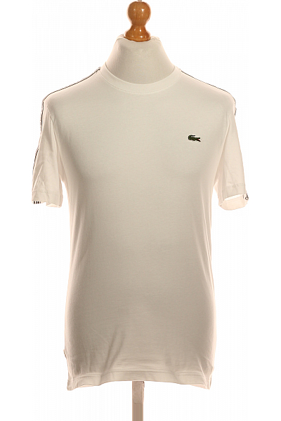 Jednoduché Pánské Tričko Bílé LACOSTE Second Hand Vel.  S