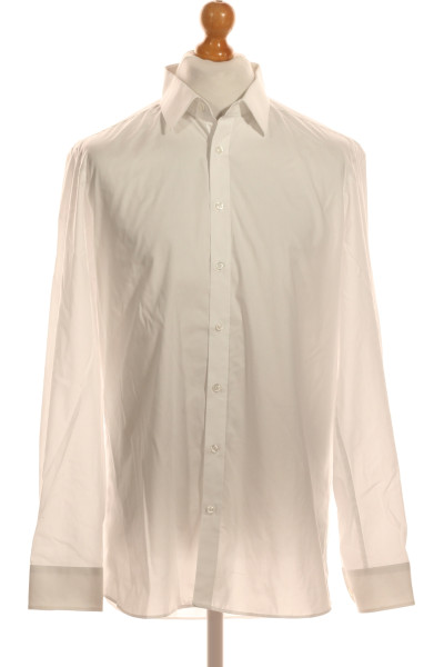 Pánská Košile Jednobarevná Bílá OLYMP Vel.  44