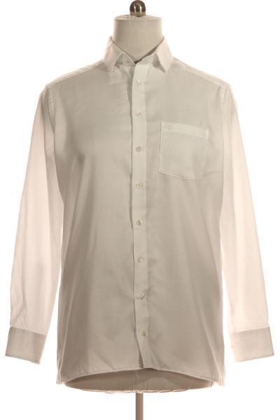 Pánská Košile Jednobarevná Bílá Second Hand Vel.  42