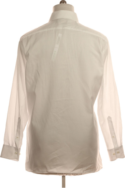 Pánská Košile Jednobarevná Bílá Second hand Vel.  42