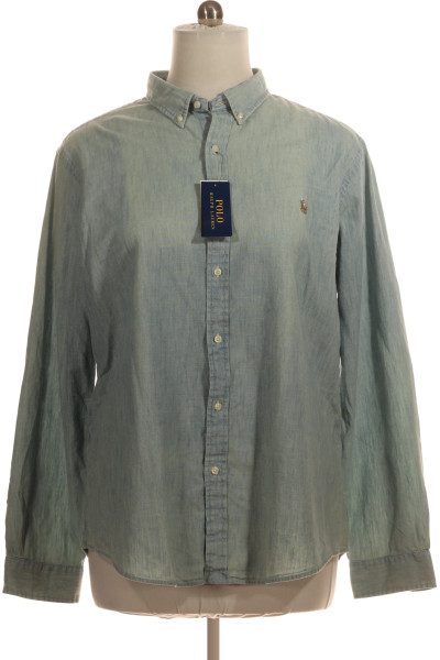 Pánská Košile Jednobarevná Modrá Ralph Lauren Vel. XXL