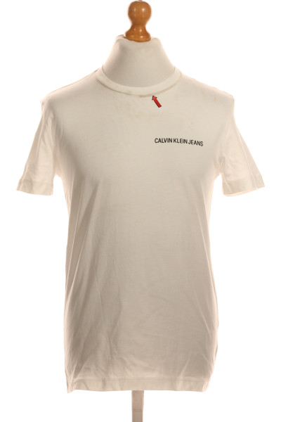 Jednoduché Pánské Tričko Bílé Calvin Klein Vel. M