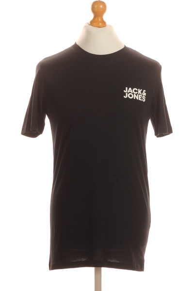 Jednoduché Pánské Tričko Černé JACK & JONES Vel. M