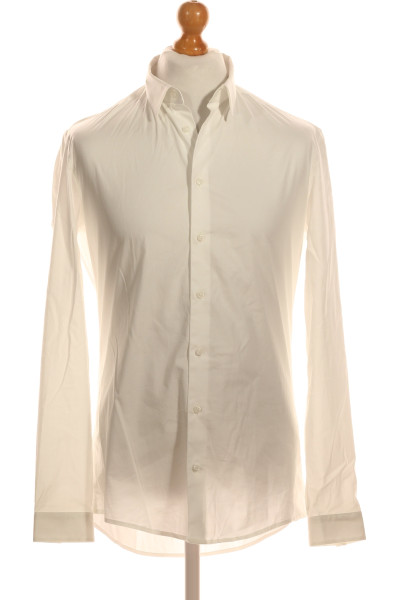 Pánská Košile Jednobarevná Bílá Vel.  40