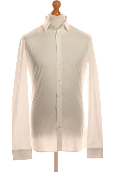 Pánská Košile Jednobarevná Bílá Vel.  40