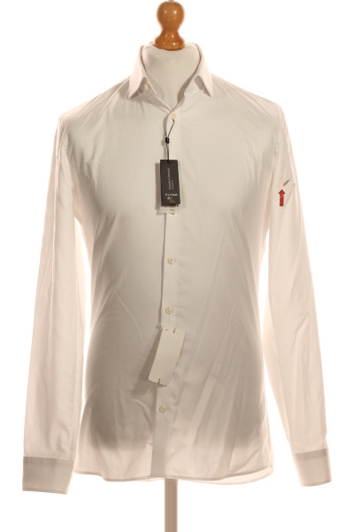 Pánská Košile Jednobarevná Bílá Vel.  39