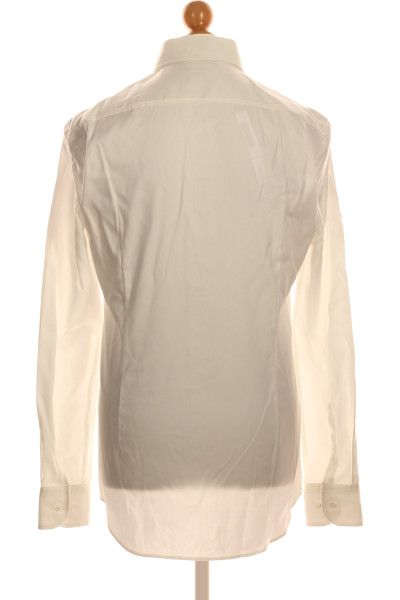 Pánská Košile Jednobarevná Bílá Hugo Boss Vel. 39