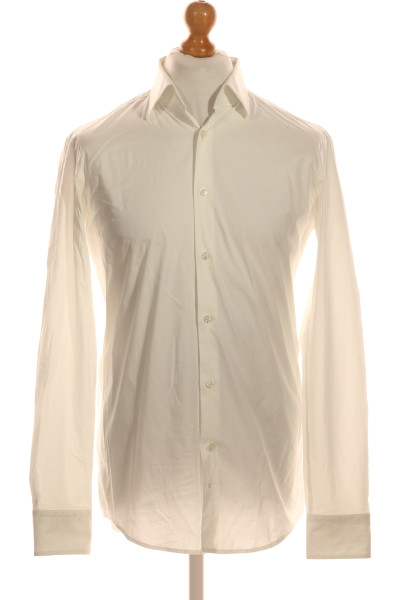Pánská Košile Jednobarevná Bílá Hugo Boss Vel. M