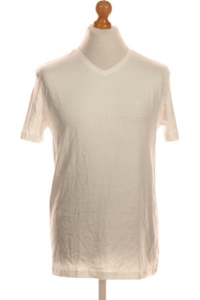 Jednoduché Pánské Tričko S Krátkým Rukávem Bavlněné Bílé Hugo Boss