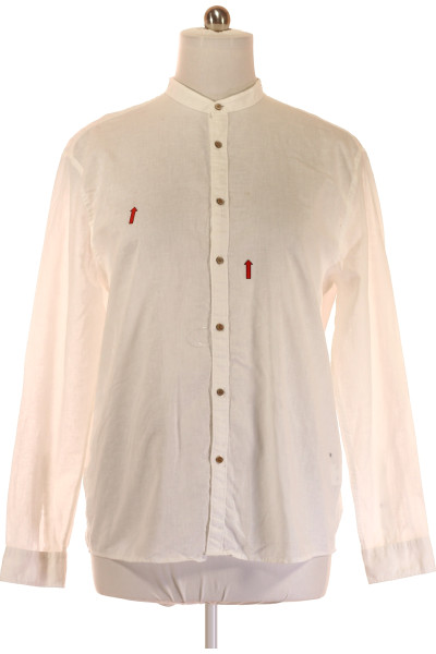 Pánská Košile Jednobarevná Lněná Bílá MC NEAL Vel. XL