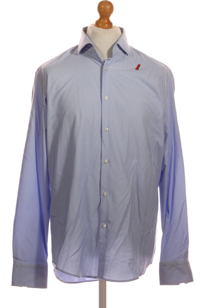 Pánská Košile Jednobarevná Modrá Vel.  42