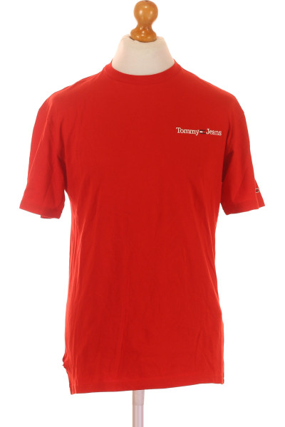 Jednoduché Pánské Tričko Červené TOMMY HILFIGER Vel. S