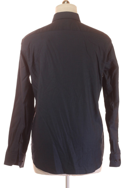 Pánská Košile Jednobarevná Modrá Vel. XL