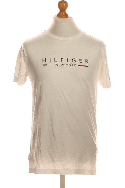 Jednoduché Pánské Tričko Bílé TOMMY HILFIGER Vel. M