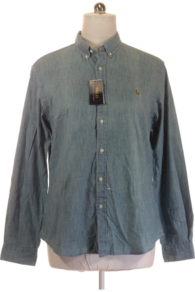 Pánská Košile Jednobarevná Modrá Ralph Lauren Vel. XL