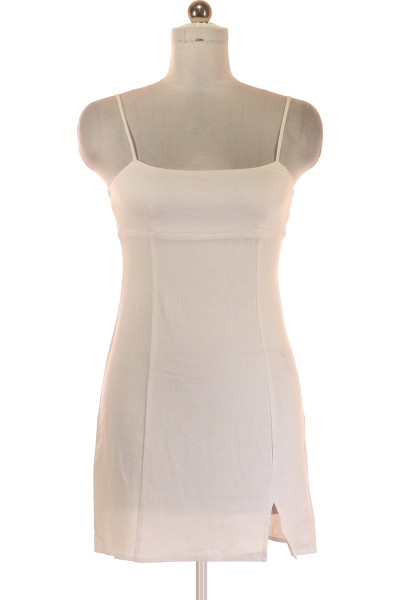 Šaty Bez Rukávů S Ramínky Lněné Bílé REVIEW