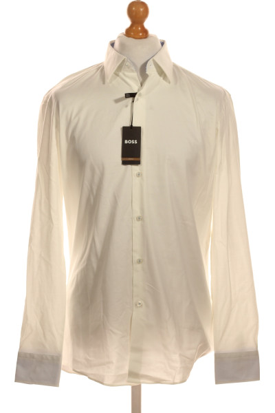 Pánská Košile Jednobarevná Bílá Vel. 41