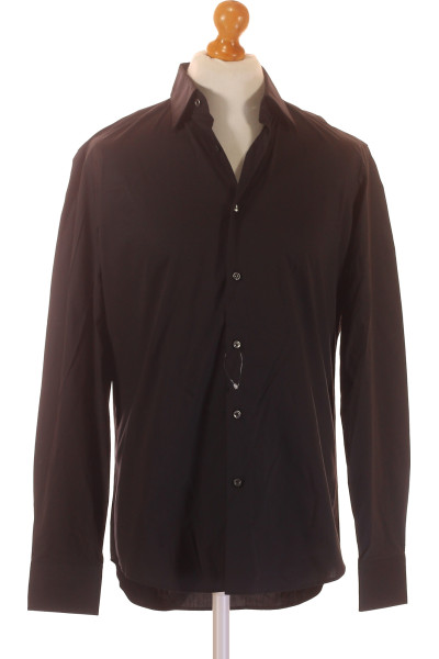 Pánská Košile Jednobarevná Černá Hugo Boss Vel. 40