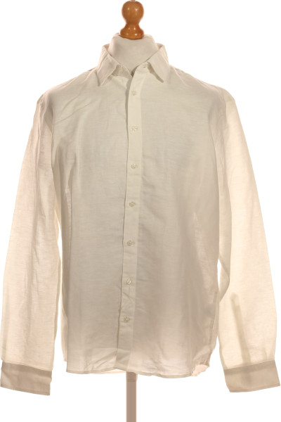 Pánská Košile Lněná Bílá Jake*s Vel. XL