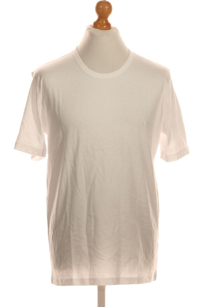 Jednoduché Pánské Tričko S Krátkým Rukávem Bavlněné Bílé Hugo Boss