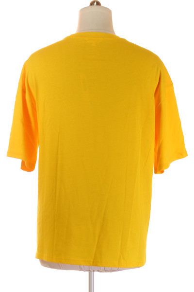 Jednoduché Pánské Tričko Žluté REVIEW Vel. XL