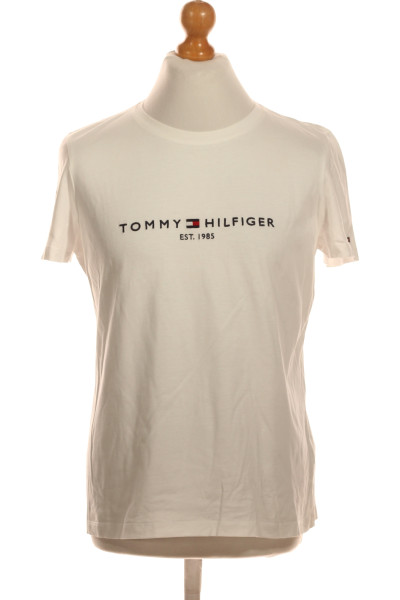 Jednoduché Pánské Tričko Bílé TOMMY HILFIGER Vel.  XL