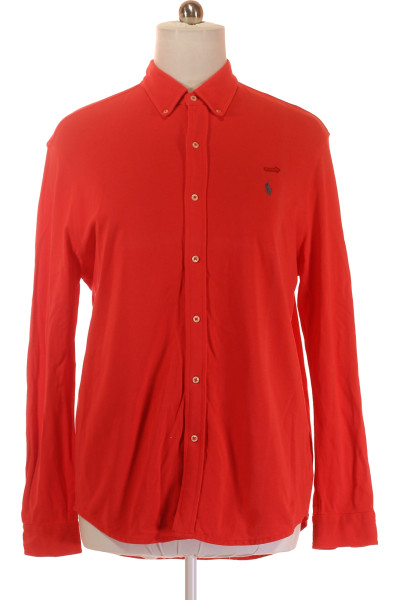 Pánská Košile Jednobarevná Červená Vel. XL