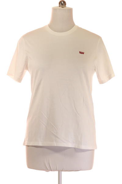 Jednoduché Pánské Tričko S Krátkým Rukávem Bavlněné Bílé LEVIS
