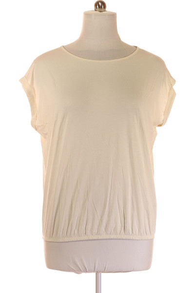 Jednoduché Dámské Tričko S Krátkým Rukávem Bavlněné Bílé 