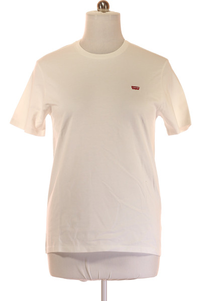 Jednoduché Pánské Tričko S Krátkým Rukávem Bavlněné Bílé LEVIS