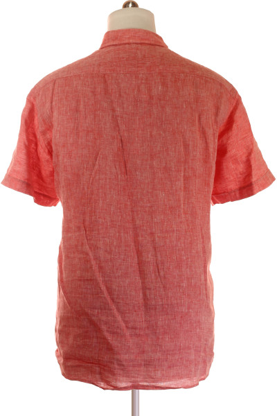 Vzorovaná Pánská Košile Lněná Červená OLYMP