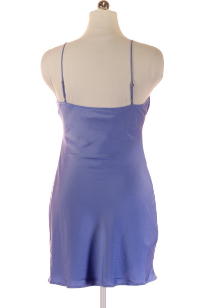 Šaty Bez Rukávů s Ramínky Polyesterové Modré REVIEW