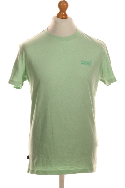 Jednoduché Pánské Tričko Zelené SUPERDRY Vel. M