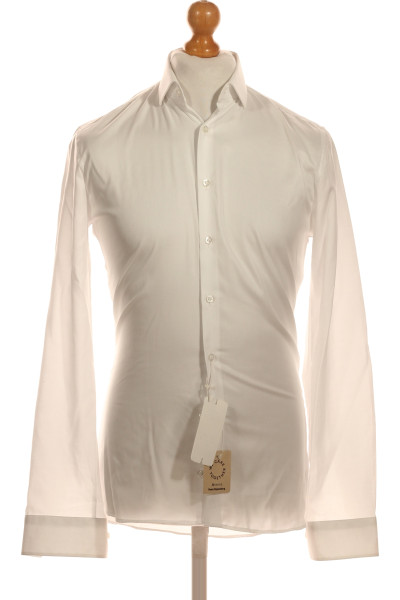 Pánská Košile Jednobarevná Bílá Vel. 37