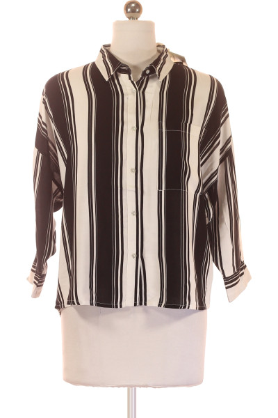 Vzorovaná Dámská Košile S Krátkým Rukávem Viskózová Černobílá Eight2Nine