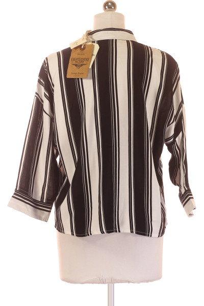Vzorovaná Dámská Košile s Krátkým Rukávem Viskózová Černobílá Eight2Nine