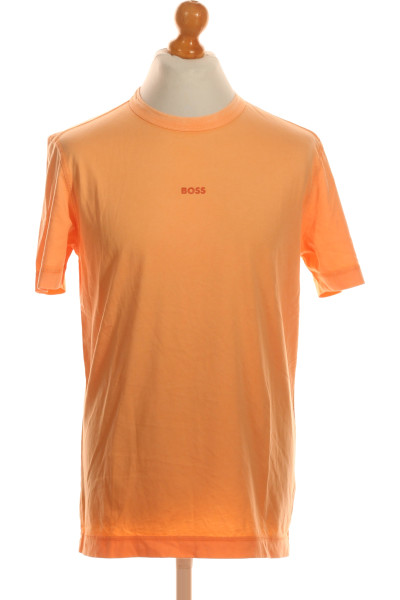 Jednoduché Pánské Tričko Oranžové Vel. M