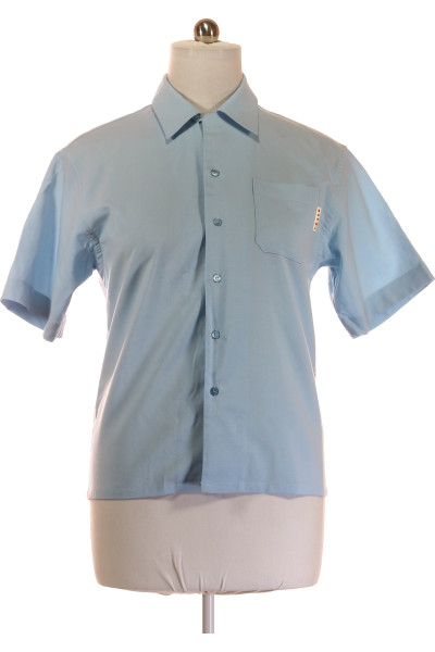 Pánská Košile Jednobarevná Lněná Modrá Marni Vel. 46