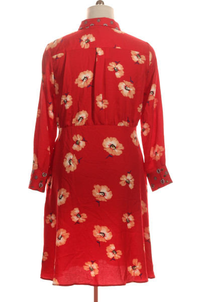  Šaty s Květinovým Potiskem Červené Cortefiel Vel.  XL