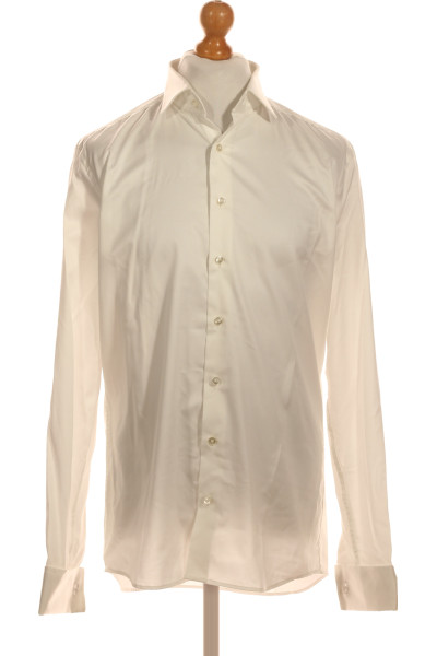 Pánská Košile Jednobarevná Bílá Vel. 41